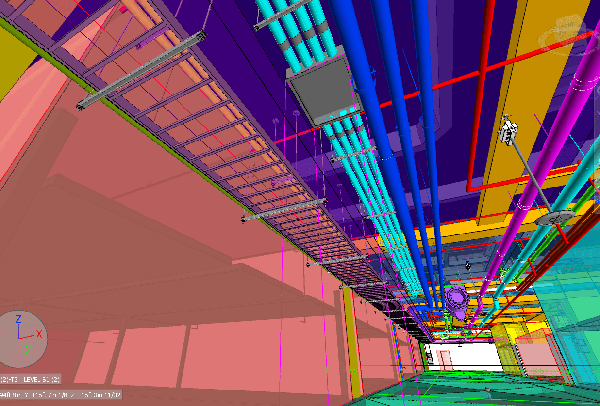3D model overhead conduit and boxes